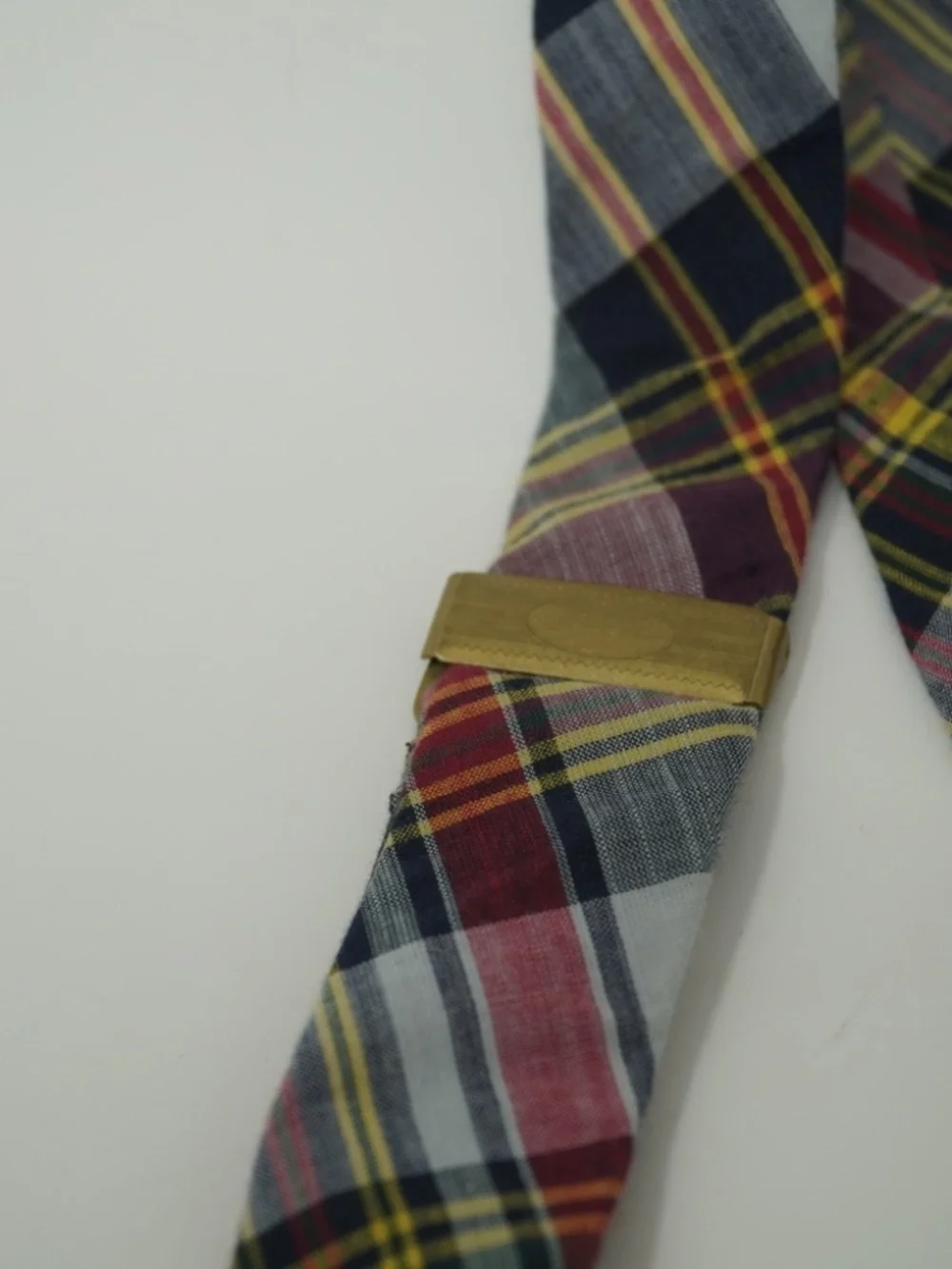 Polo Ralph Lauren Madras Plaid Button-On Suspenders Leather Tabs Adjustable